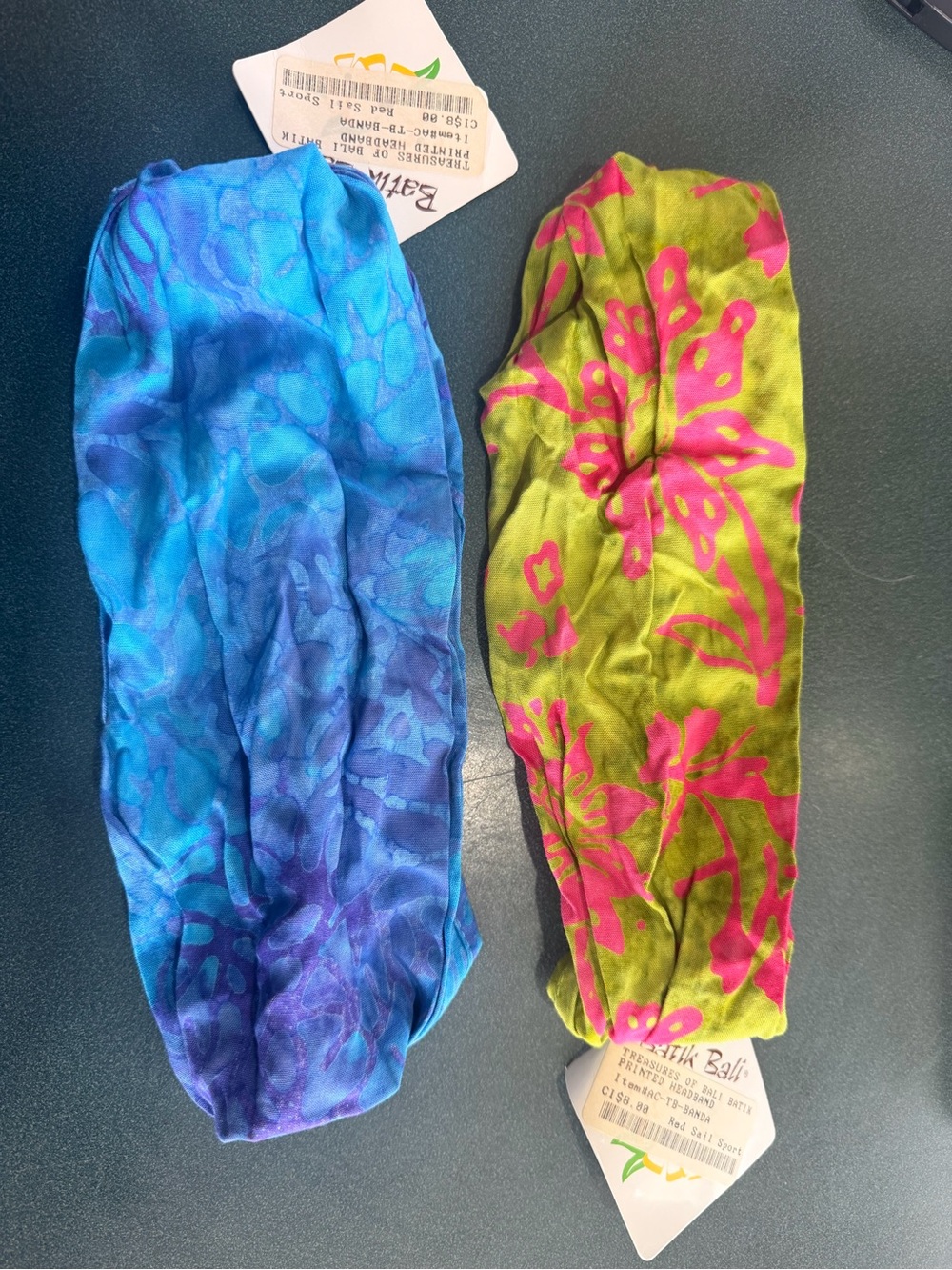 Batik Bali Bright Floral Headbands - Hand Stamped & Hand Dyed - Picture 6 of 8